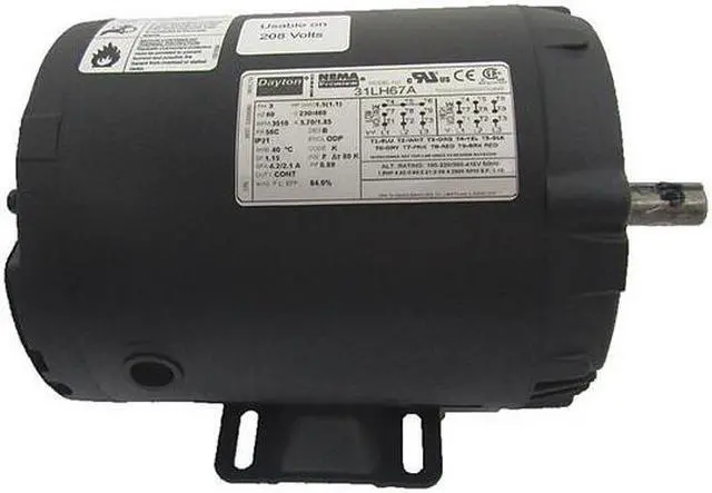 Alt view image 6 of 7 - DAYTON 31LH67 3Ph,1.5HP,3510,208-230/460,84.0