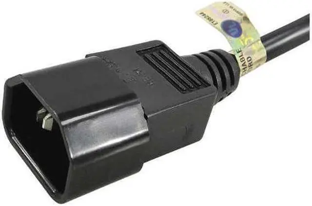 Alt view image 3 of 3 - ZORO SELECT 5XFR8ID Power Cord, IEC C14, SJT, 15 ft., Blk, 10A, 16/3