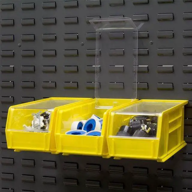 Alt view image 8 of 8 - Akromils Home Indoor Multipurpose Plastic Stack Storage Hang Bin 12 Pack Yellow 10.87 X 5.5 X 5