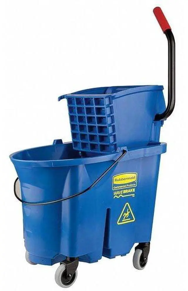 Alt view image 7 of 9 - RUBBERMAID FG758088YEL 35qt. Yellow Side Press Mop Bucket and Wringer