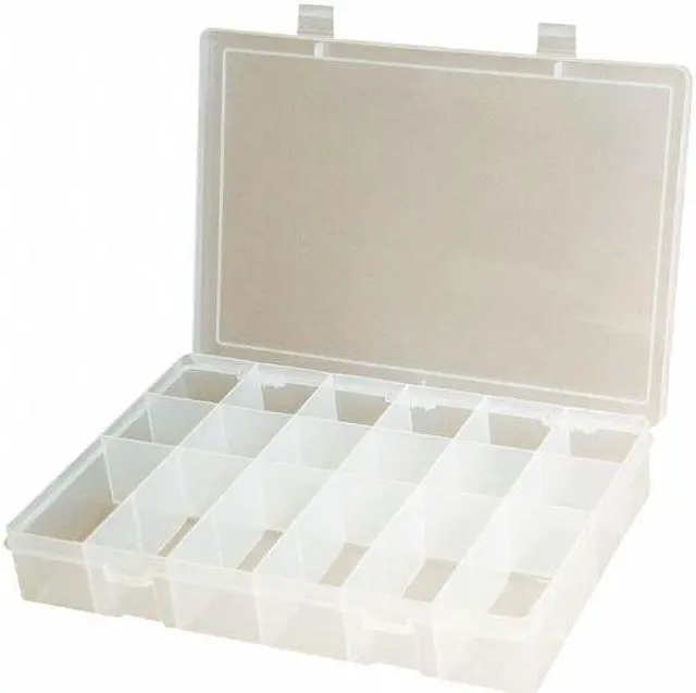 Alt view image 3 of 3 - DURHAM MFG LP18-CLEAR Compartment Box with 18 compartments, Plastic, 2 5/16 in