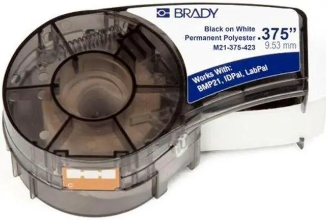 Alt view image 4 of 5 - BRADY M21-375-423 Label Tape Cartridge, Black/White, Labels/Roll: Continuous