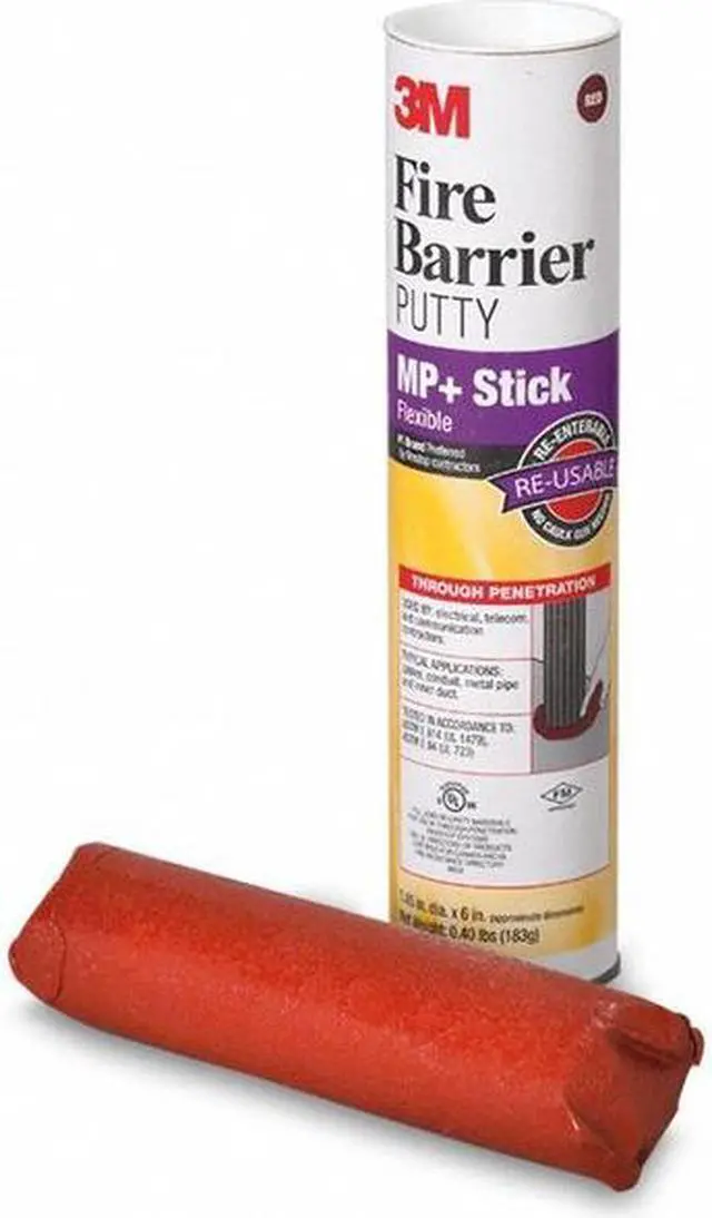 Alt view image 4 of 6 - 3M MP+STICK 1.5" x 6" Moldable Fire Barrier Putty Stick