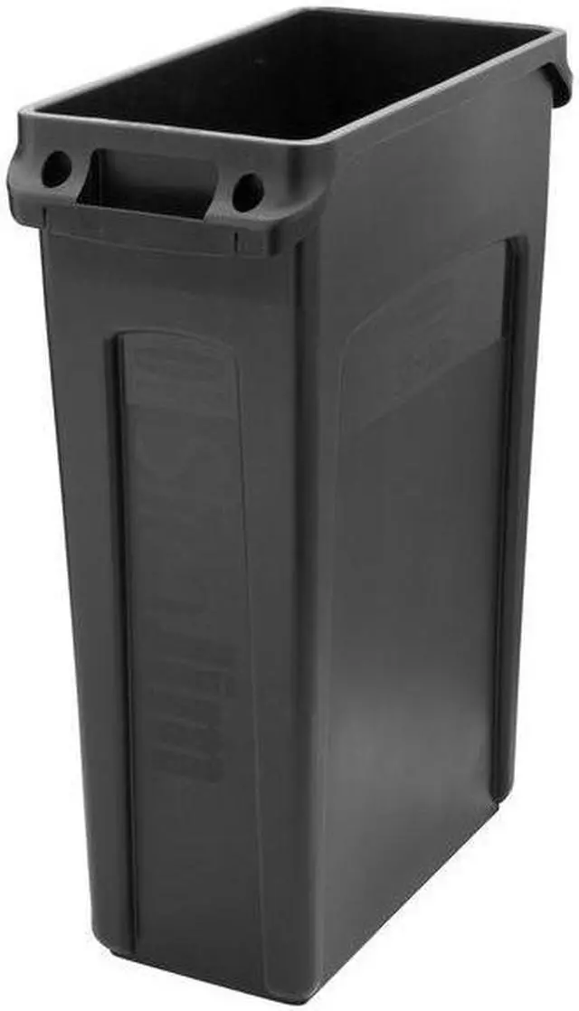 Alt view image 4 of 9 - RUBBERMAID FG354060BLA 23 gal. Plastic Rectangular Trash Can, Black