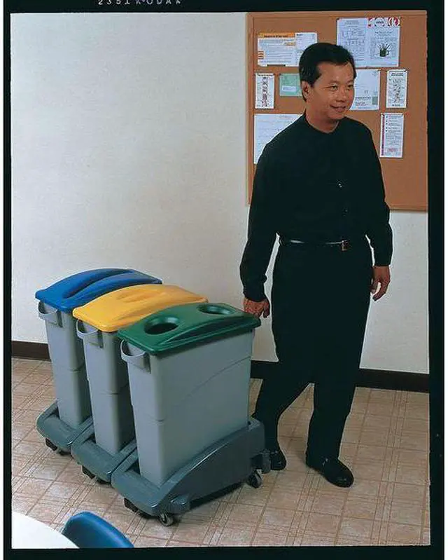 Alt view image 7 of 7 - RUBBERMAID FG269288GRN Bottle/Can Recycling Top,Plastic,Grn