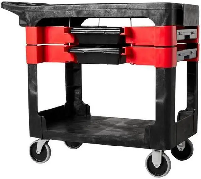 Alt view image 8 of 12 - RUBBERMAID FG618000BLA Trade Cart/Service Bench,38 In. L,Black