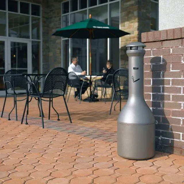Alt view image 11 of 11 - Rubbermaid Commercial Products RCP 9W33 APE Infinity Tradi Smoking Receptacle - Antique Pewter
