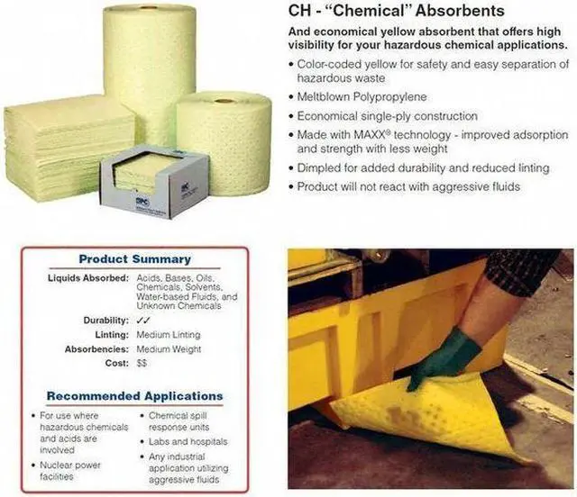 Alt view image 4 of 8 - BRADY BM30 Sorbent Roll, Universal, 53 gal Vol Absorbed per Pkg, 30 in x 150