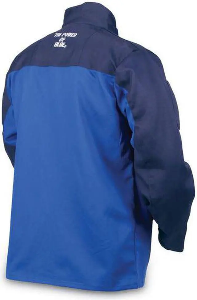 Alt view image 2 of 2 - MILLER ELECTRIC 258098 ArcArmor Welding Jacket,Royal/Nvy,Ctn INDURA,L