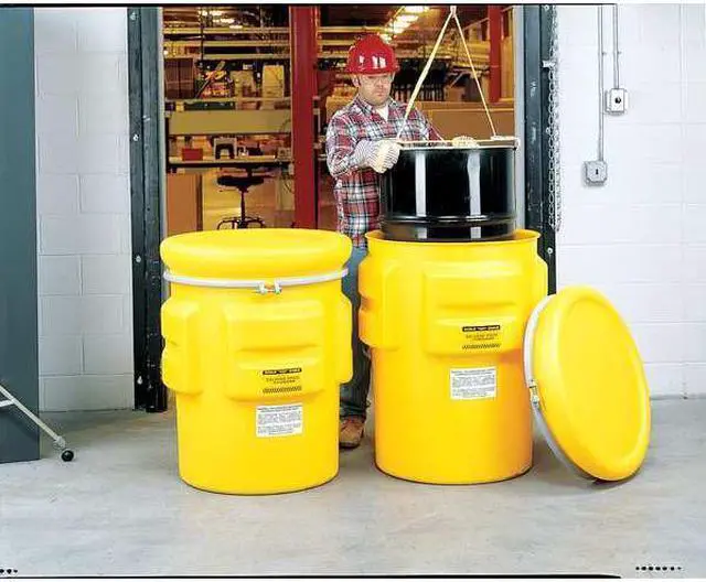 Alt view image 4 of 6 - EAGLE 1654 Open Head Salvage Drum, Polyethylene, 20 gal, Unlined, Yellow