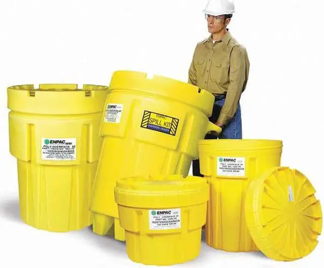 Alt view image 6 of 6 - ENPAC 1230-YE Open Head Salvage Drum, Polyethylene, 30 gal, Unlined, Yellow