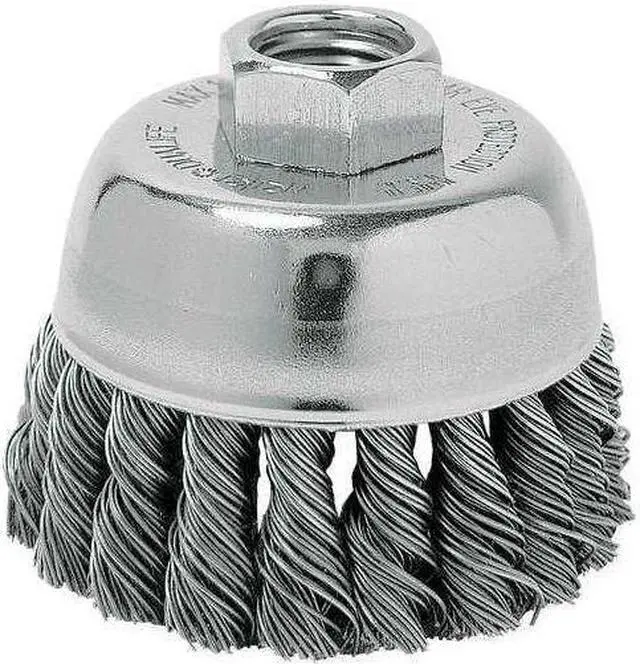 Alt view image 3 of 4 - Weiler SRA-2 General-Duty Knot Wire Cup Brush .020 5/8-112 3/4" dia 13286