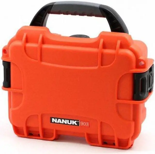 Alt view image 4 of 6 - Nanuk 903 Hard Plastic Waterproof Case, Orange w/ 3 Part Foam Insert