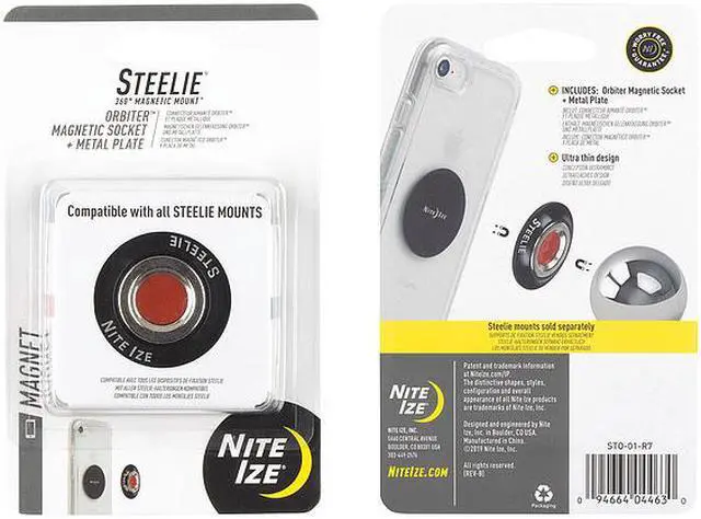 Alt view image 6 of 8 - Nite Ize STO01R7 Steelie Orbiter Mag Socket Metal Plate