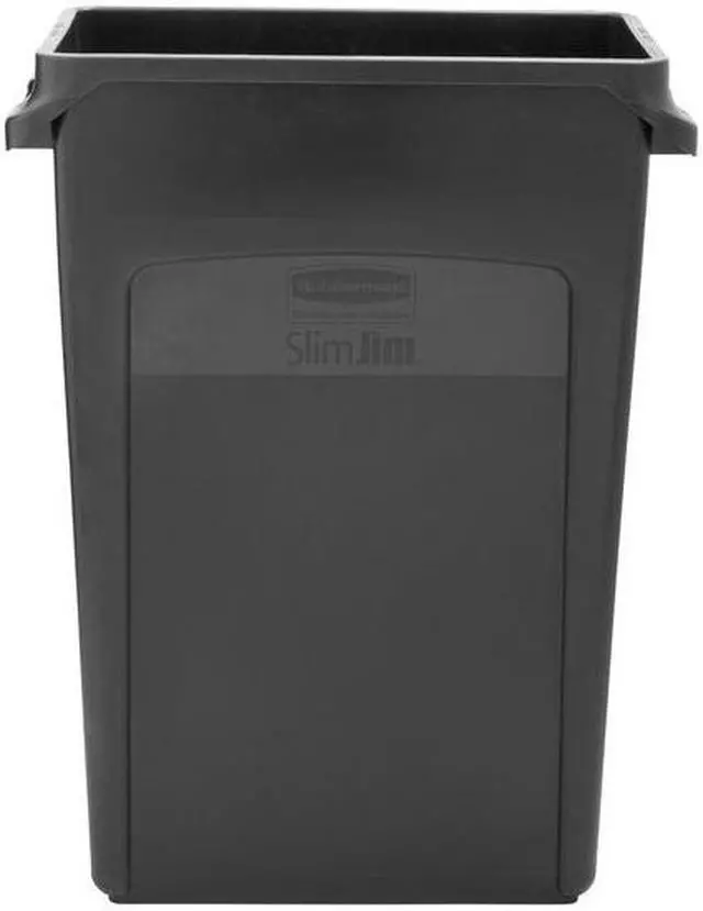 Alt view image 5 of 9 - RUBBERMAID FG354060BLA 23 gal. Plastic Rectangular Trash Can, Black