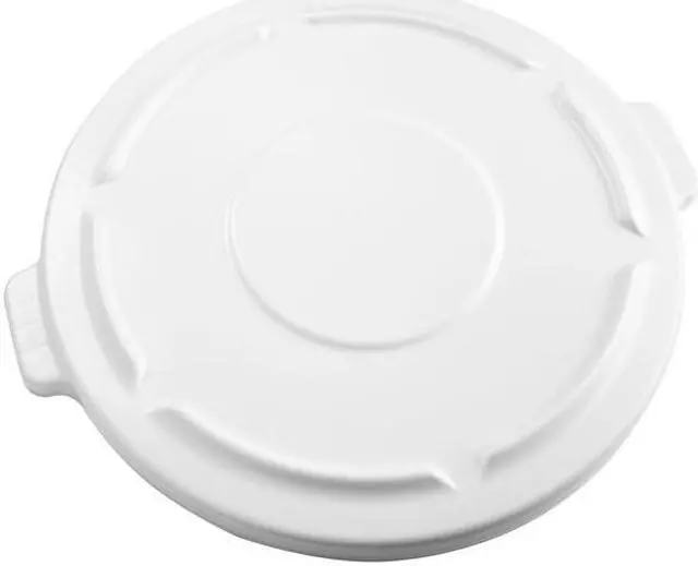 Alt view image 7 of 8 - RUBBERMAID FG264560WHT Brute Trash Can Top,Flat,Snap-On Closure,White