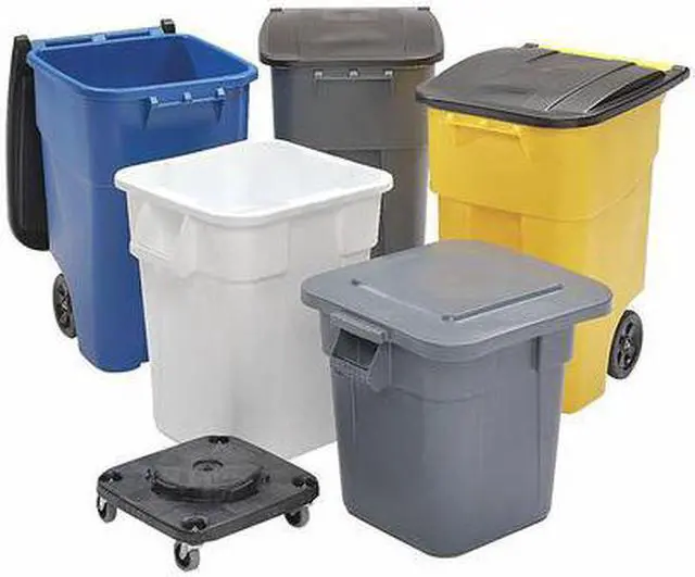 Alt view image 5 of 6 - RUBBERMAID FG352700GRAY Brute Trash Can Top,Flat,Snap-On Closure,Gray