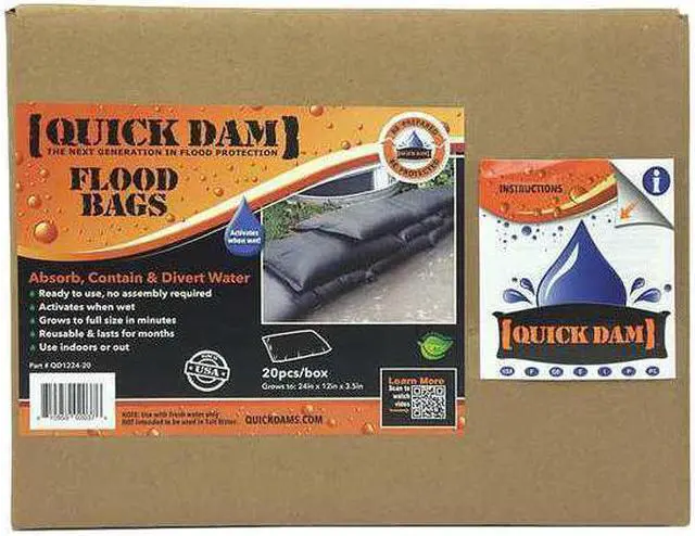 Alt view image 5 of 6 - QUICK DAM QD1224-20 Flood Barrier,2 ft.L,3-1/2"H,PK20