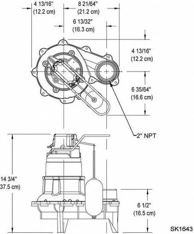 Alt view image 4 of 4 - ZOELLER M264 Waste-Mate 4/10 HP 2" Auto Submersible Sewage Pump 115V Vertical