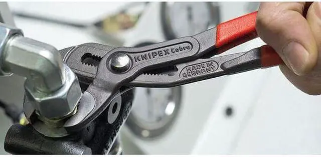 Alt view image 7 of 7 - KNIPEX 87 01 250 SBA 10 in V-Jaw Water Pump Plier Serrated, Plastic Grip