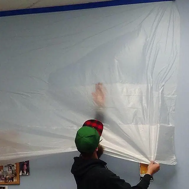 Alt view image 4 of 8 - AMERICOVER RWC10 Static Film,Painters Tape Edge,10x100 ft