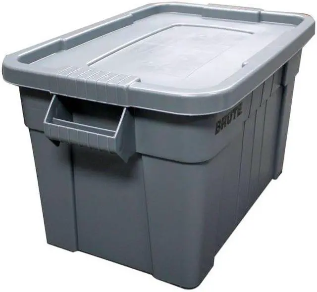 Alt view image 4 of 8 - RUBBERMAID COMMERCIAL FG9S3100GRAY Stack & Nest Storage Tote W/ Lid, 20 gal,