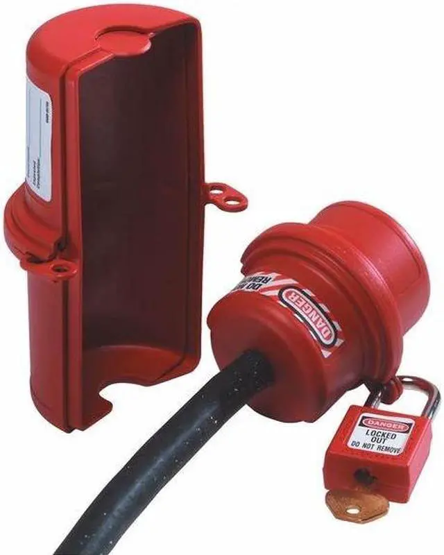 Alt view image 5 of 5 - MASTER LOCK 487 Plug Lockout,Red,9/16In Shackle Dia.