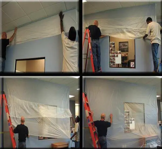 Alt view image 7 of 8 - AMERICOVER RWC10 Static Film,Painters Tape Edge,10x100 ft