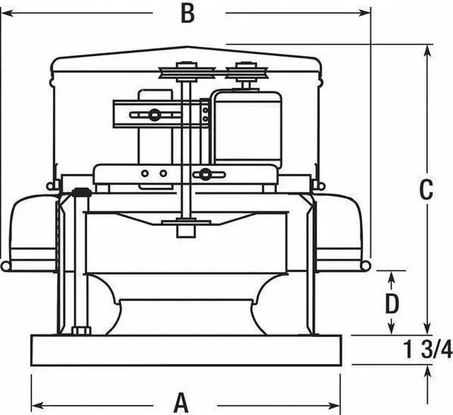 Alt view image 2 of 2 - DAYTON 2RB59 Downblast Vent,Belt Drive,11 In