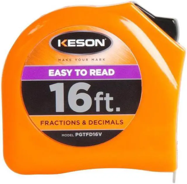 Alt view image 6 of 6 - Keson Tape Measure,1 In x 16 ft,Orange,In./Ft.  PGTFD16V