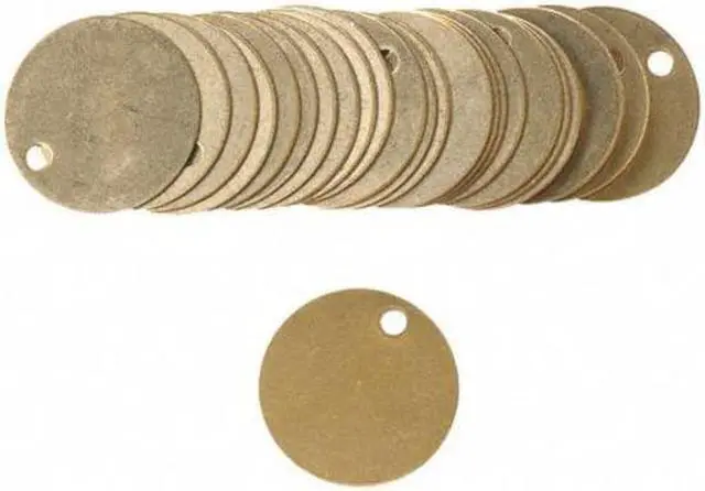 Alt view image 4 of 4 - BRADY 23210 Blk Tag,1-1/2 x 1-1/2 In,Brs,Rnd,PK25