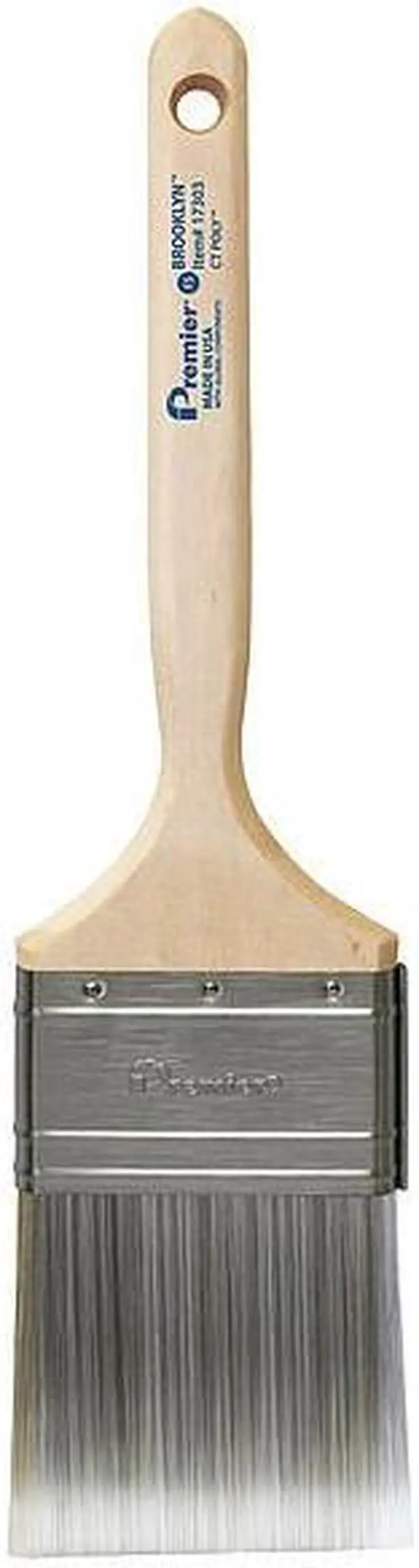 Alt view image 3 of 3 - PREMIER 17303 3" Flat Sash Soft, Polyester Bristle, Paint Brush, Hardwood Handle