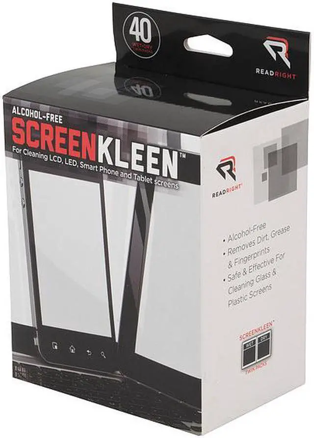 Alt view image 14 of 16 - Read Right Screenkleen Alcohol-Free Wet Wipes, Cloth, 5 X 5, 40/Box RR1391