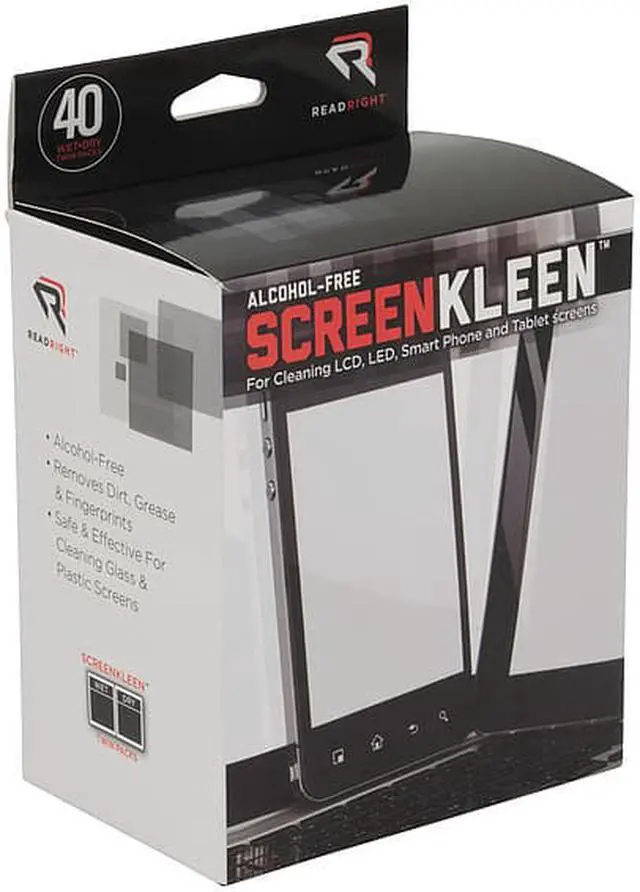 Alt view image 9 of 16 - Read Right Screenkleen Alcohol-Free Wet Wipes, Cloth, 5 X 5, 40/Box RR1391