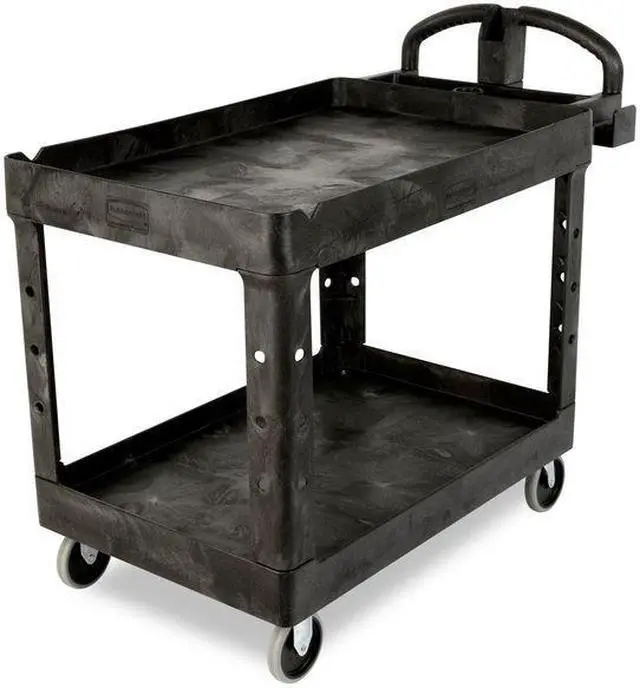 Alt view image 6 of 8 - RUBBERMAID FG452088BLA Structural Foam Utility Cart with Deep Lipped Plastic