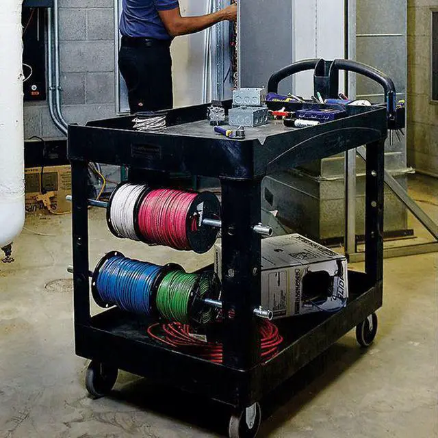 Alt view image 3 of 8 - RUBBERMAID FG452088BLA Structural Foam Utility Cart with Deep Lipped Plastic