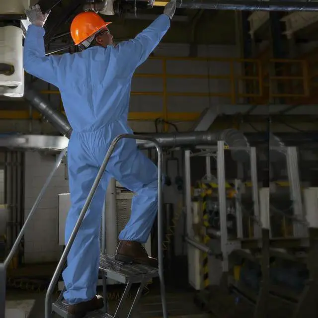 Alt view image 4 of 6 - KLEENGUARD 58502 Disposable Coveralls, Collared, M, SMMMS, Zipper, Elastic