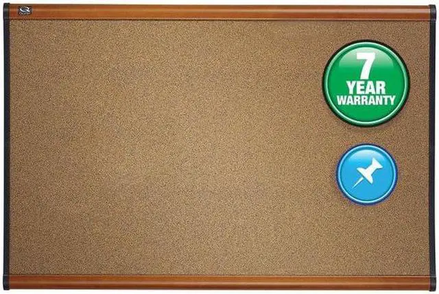 Alt view image 11 of 13 - Prestige Bulletin Board, Brown Graphite-Blend Surface, 48 X 36, Cherry Frame