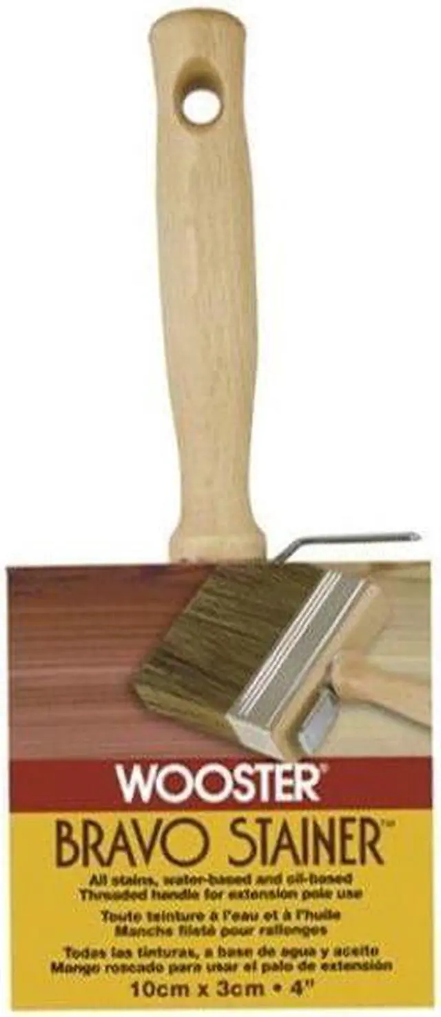 Alt view image 3 of 4 - WOOSTER F5119-4 4" Flat Sash Paint Brush, Polyester Bristle, Threaded Hardwood