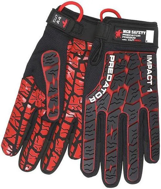 Alt view image 2 of 3 - MCR SAFETY PD2909S Predator Mechanics Gloves, Synthetic Leather Palm, Spandex