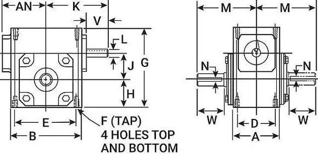 Alt view image 3 of 3 - DAYTON 6Z419 Speed Reducer,Indirect Drive,,60:1