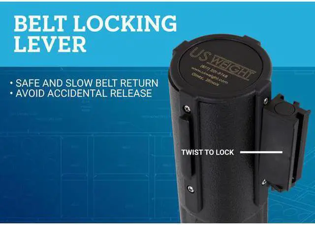 Alt view image 6 of 7 - Black post and 6.5' English/Spanish - Caution/Cuidada Belt -  2 pack