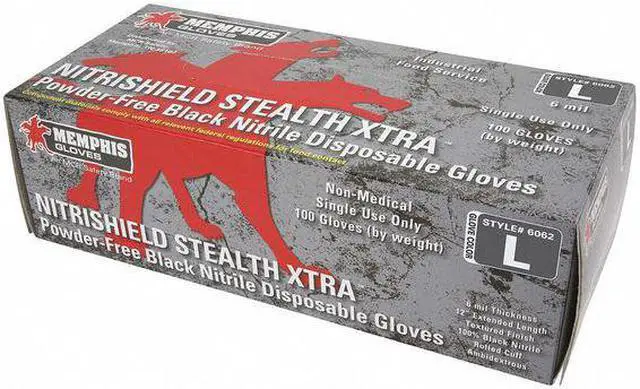 Alt view image 2 of 2 - MCR SAFETY 6062XL NitriShield 6062, Disposable Gloves, 6 mil Palm, Nitrile,