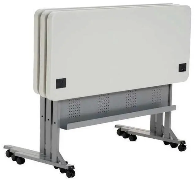 Alt view image 4 of 4 - NPS BPFT2460 Flip-N-Store Training Table - Rectangular - 24 x 60 x 29.5, Speckled Gray