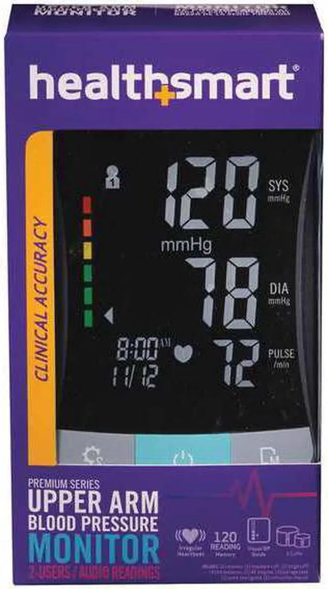 Alt view image 2 of 5 - HEALTHSMART 04-655-001 Blood Pressure Monitor,Arm,Blk,1.08 lb.