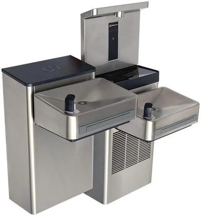 Alt view image 2 of 3 - HAWS 1212SF Wall Mount Hi-Lo ADA Filtered Water Cooler with Bottle Filler