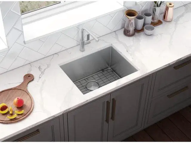 Alt view image 5 of 7 - RUVATI RVH7121 21" Undermount Tight Radius 16 Gauge SS Bar Prep Kitchen Sink