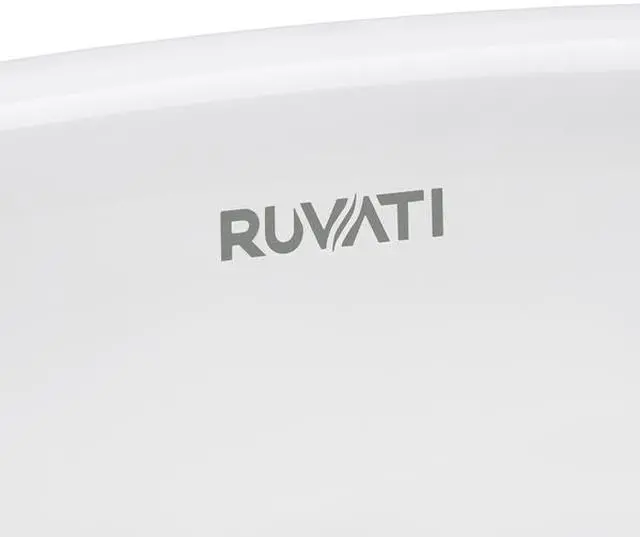 Alt view image 5 of 6 - RUVATI RVB2016WS 20"x16" Bthrm Vessel Sink Silver Vanity Counter White Ceramic