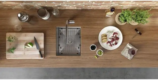 Alt view image 6 of 7 - RUVATI RVH7113 13"x15" Undermnt 16 Ga Zero Radius Bar Prep Kitchen Sink SS Sngl