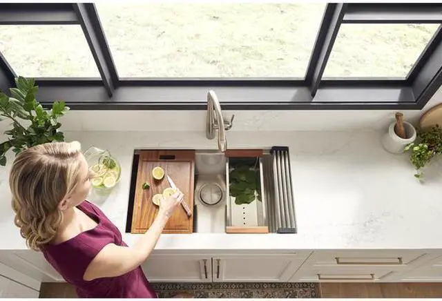 Alt view image 2 of 8 - RUVATI RVH8310 30" Workstation Ledge Undermount 16 Gauge SS Kitchen Sink Single